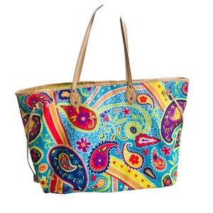 Sydney Love Island Large Paisley Print Beach Bag and Cosmetic Bag Set